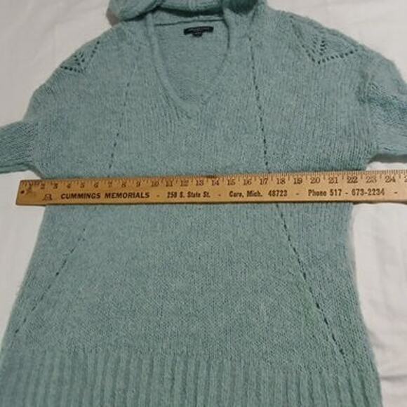 American Eagle Med JEGGING FIT Light Blue hooded Long-Sleeved Sweater Wool Blend - Picture 7 of 14